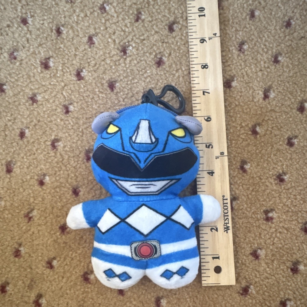 2017 Saban’s Power Rangers Plush Backpack Clip Blue RARE! 6” Zipper Pouch NWOT